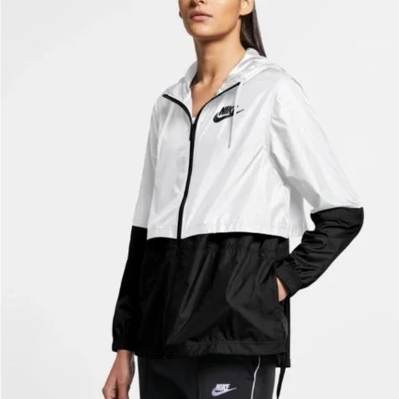 Nike Jackets & Blazers - Nike Utility Jacket White and Black Water-Resistant